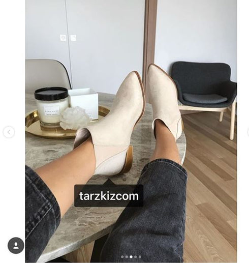 ACNE NUDE SÜET KISA BOT